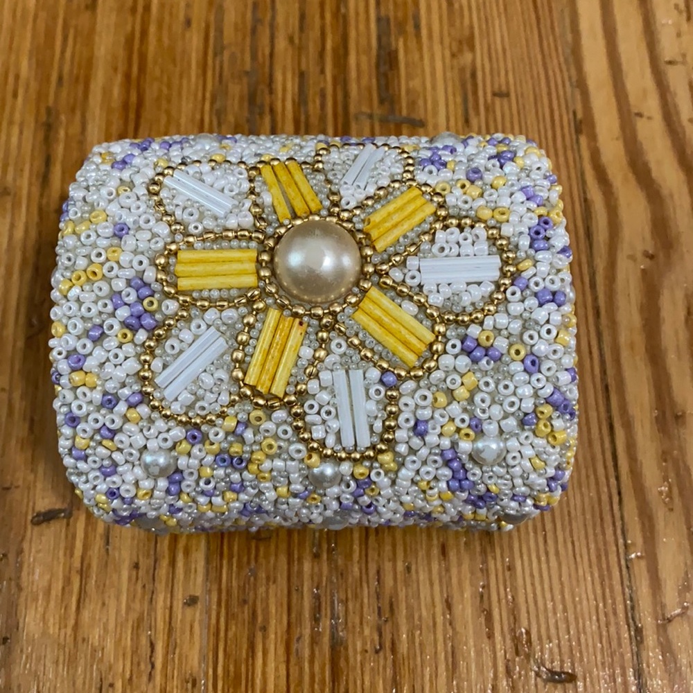 Beaded small Jewelry box